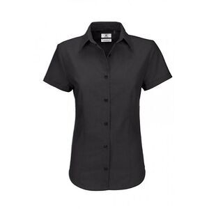 B&C Ladies Oxford Short Sleeve Shirt / Ladies Shirts / Black